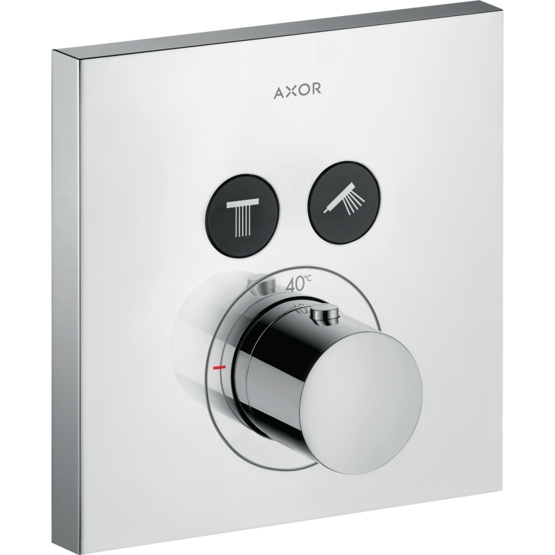Bateria termostatyczna do 2 odbiorników, kwadratowy, podtynkowa Chrom Polerowany ShowerSolutions AXOR 36715020
