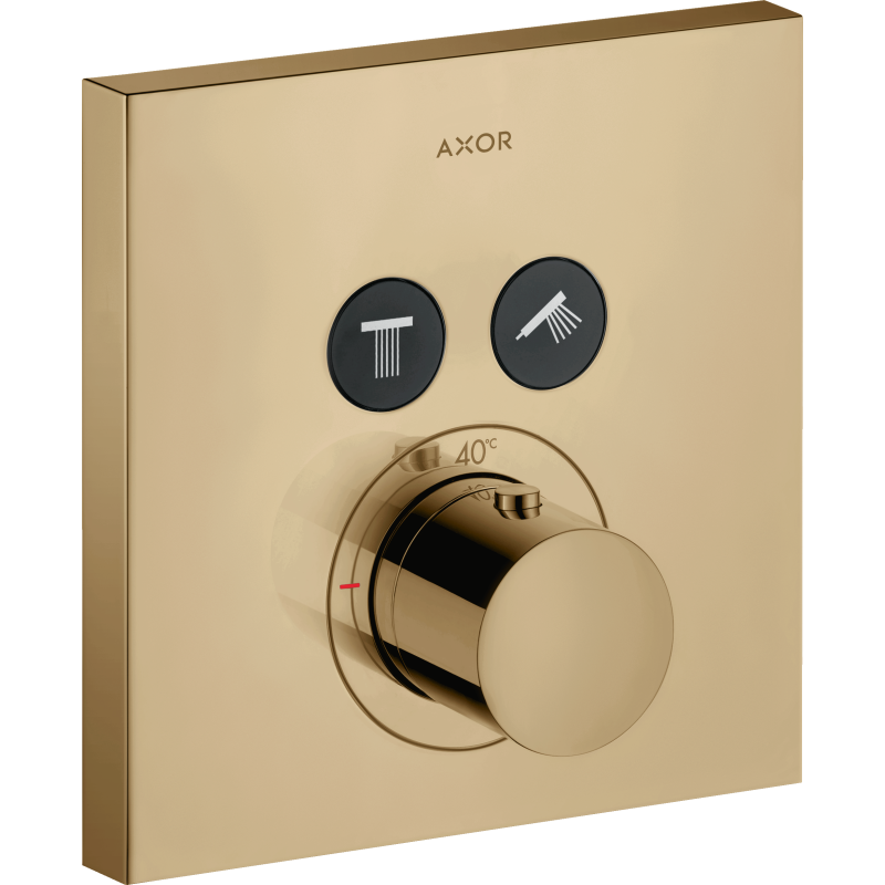 Bateria termostatyczna do 2 odbiorników, kwadratowy, podtynkowa Brąz Polerowany ShowerSolutions AXOR 36715130