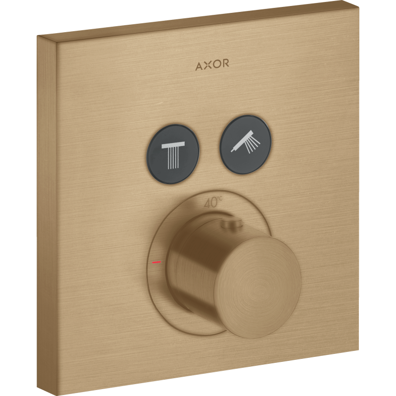 Bateria termostatyczna do 2 odbiorników, kwadratowy, podtynkowa Brąz Szczotkowany ShowerSolutions AXOR 36715140