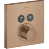 Bateria termostatyczna do 2 odbiorników, kwadratowy, podtynkowa Czerwony Złoty Szczotkowany ShowerSolutions AXOR 36715310