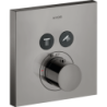 Bateria termostatyczna do 2 odbiorników, kwadratowy, podtynkowa Czarny Chrom Polerowany ShowerSolutions AXOR 36715330