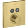 Bateria termostatyczna do 2 odbiorników, kwadratowy, podtynkowa Mosiądz Szczotkowany ShowerSolutions AXOR 36715950