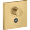 Bateria termo. HighFlow do 1 odbiornika z dodatkowym wyjściem, kwadratowa, podtynkowa Złoty brushed ShowerSelect AXOR 36716250