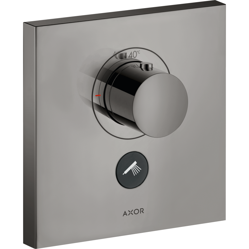 Bateria termo. HighFlow do 1 odb. z dodatkowym wyjściem, kwadratowa, podtynk. Czarny Chrom poler ShowerSelect AXOR 36716330