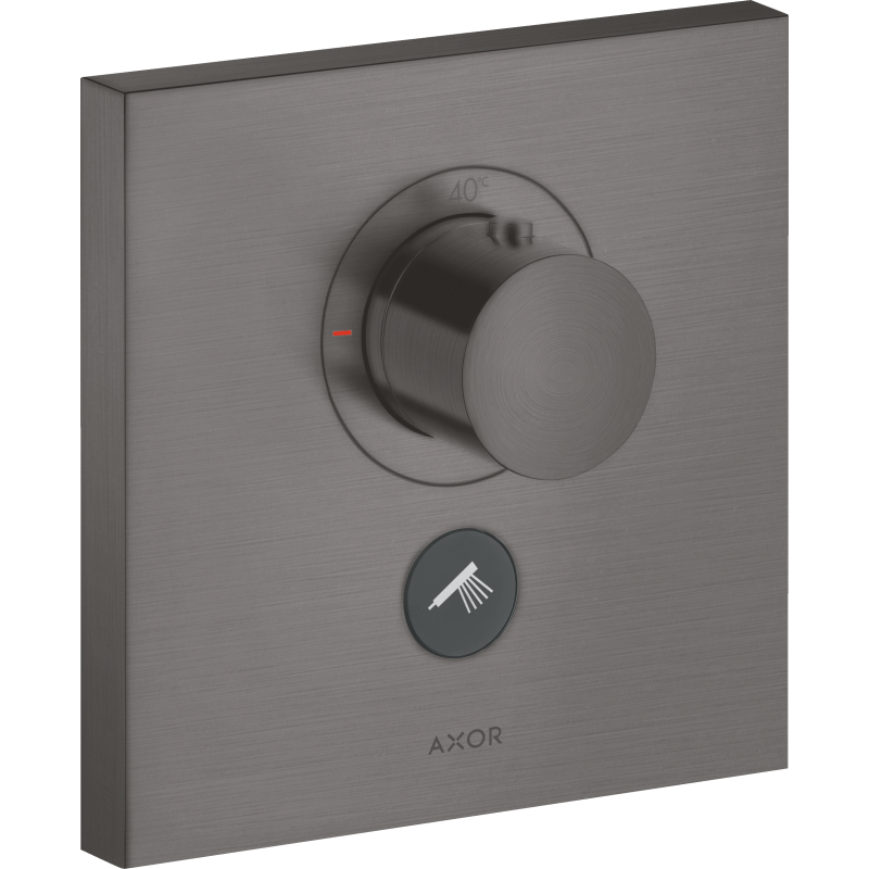 Bateria termo. HighFlow do 1 odb. z dodatkowym wyjściem, kwadratowa, podtynk. Czarny Chrom brushed ShowerSelect AXOR 36716340