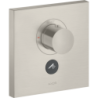 Bateria termo. HighFlow do 1 odbiornika z dodatkowym wyjściem, kwadratowa, podtynkowa Stal Szlachetna ShowerSelect AXOR 36716800