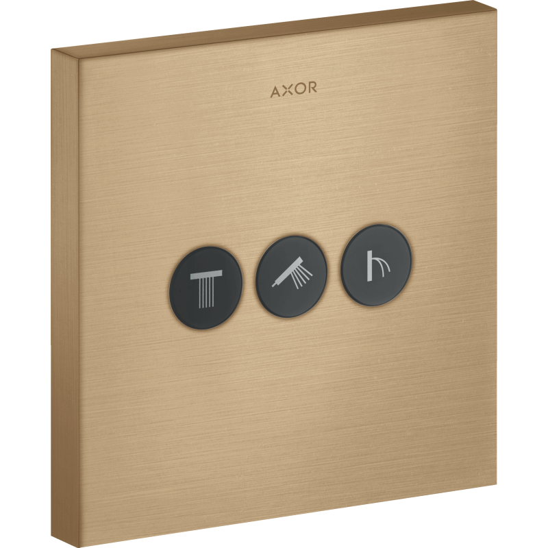 Zawór odcinający do 3 odbiorników, kwadratowy, podtynkowy Brąz Szczotkowany ShowerSelect AXOR 36717140