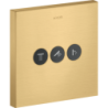 Zawór odcinający do 3 odbiorników, kwadratowy, podtynkowy Złoty Optyczny Szczotkowany ShowerSelect AXOR 36717250