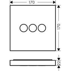 Zawór odcinający do 3 odbiorników, kwadratowy, podtynkowy Stal Szlachetna Optyczna ShowerSelect AXOR 36717800
