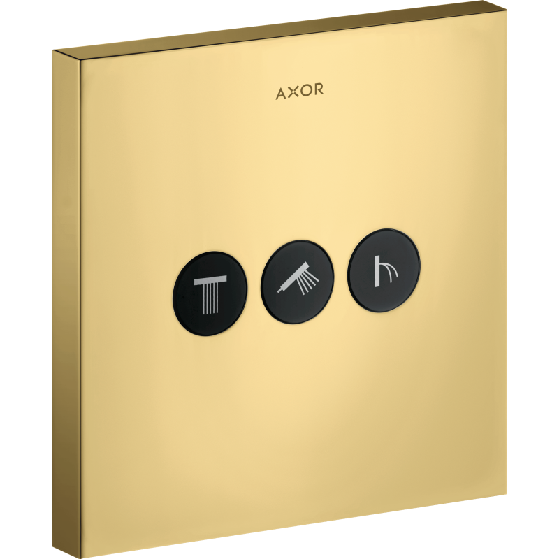 Zawór odcinający do 3 odbiorników, kwadratowy, podtynkowy Złoty Optyczny Polerowany ShowerSelect AXOR 36717990