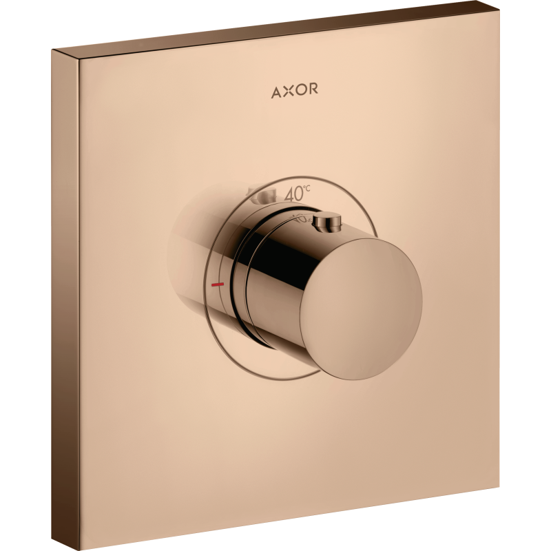 Bateria termostatyczna HighFlow, kwadratowa, podtynkowa Czerwony Złoty Polerowany ShowerSelect AXOR 36718300