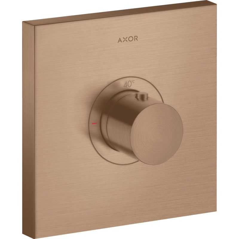 Bateria termostatyczna HighFlow, kwadratowa, podtynkowa Czerwony Złoty Szczotkowany ShowerSelect AXOR 36718310