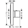 Bateria termostatyczna HighFlow, kwadratowa, podtynkowa Nikiel Szczotkowany ShowerSelect AXOR 36718820