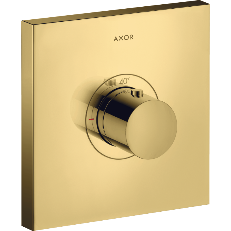Bateria termostatyczna HighFlow, kwadratowa, podtynkowa Złoty Optyczny Polerowany ShowerSelect AXOR 36718990