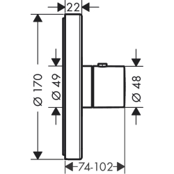 Bateria termostatyczna HighFlow, okrągła, podtynkowa Czerwony Złoty Szczotkowany ShowerSelect AXOR 36721310