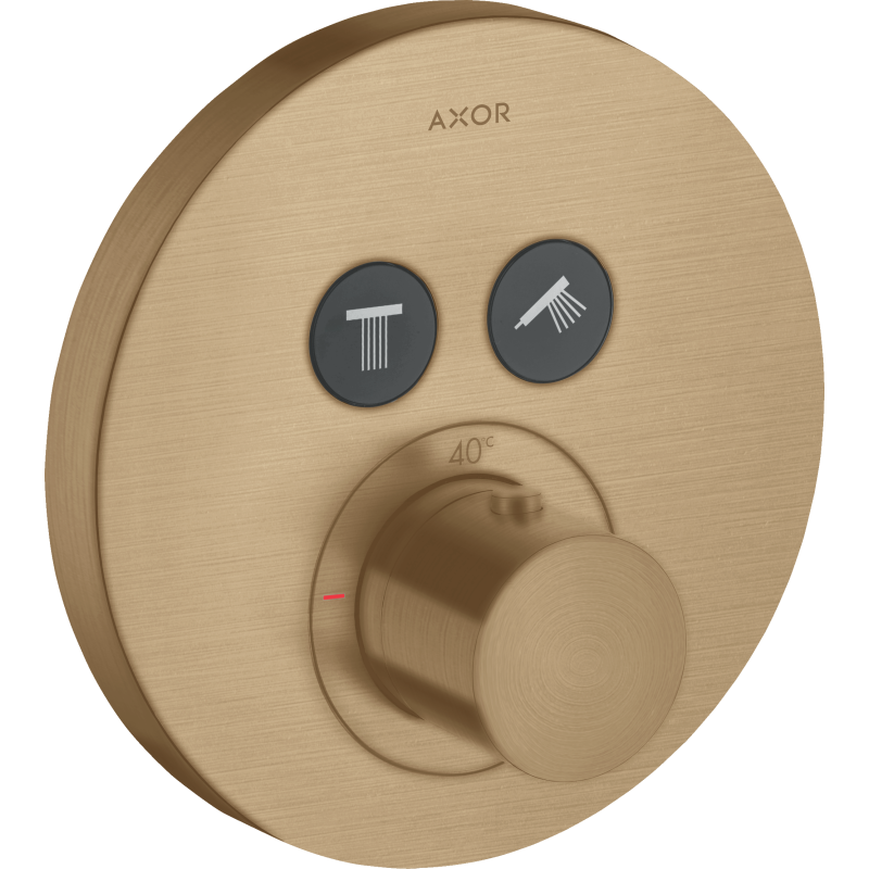Bateria termostatyczna do 2 odbiorników, okrągła, podtynkowa Brąz Szczotkowany ShowerSolutions AXOR 36723140