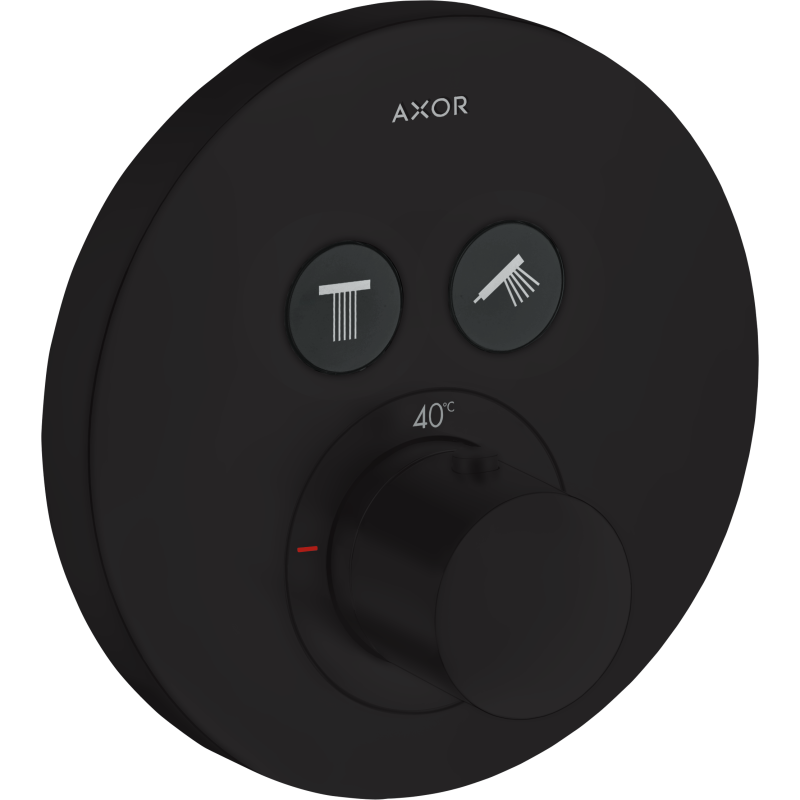 Bateria termostatyczna do 2 odbiorników, okrągła, podtynkowa Czarny Matowy ShowerSolutions AXOR 36723670