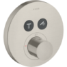 Bateria termostatyczna do 2 odbiorników, okrągła, podtynkowa Stal Szlachetna Optyczna ShowerSolutions AXOR 36723800