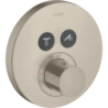 Bateria termostatyczna do 2 odbiorników, okrągła, podtynkowa Nikiel Szczotkowany ShowerSolutions AXOR 36723820
