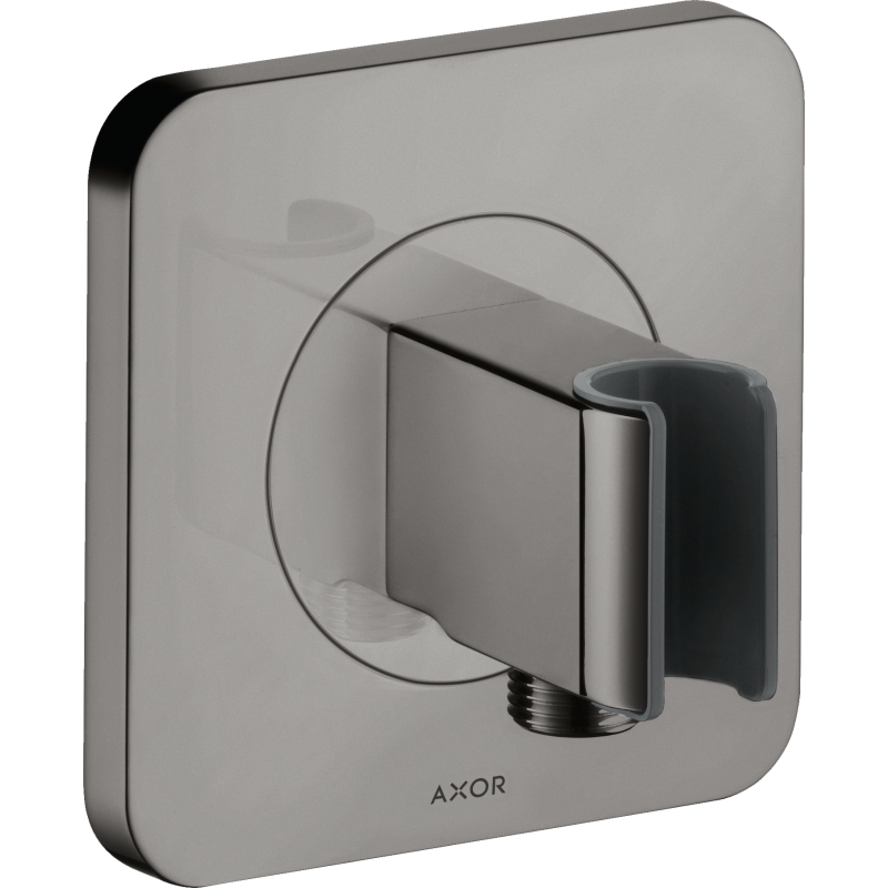 Przyłącze węża prysznicowego 120/120 z uchwytem, softsquare Czarny Chrom Polerowany Citterio E AXOR 36724330