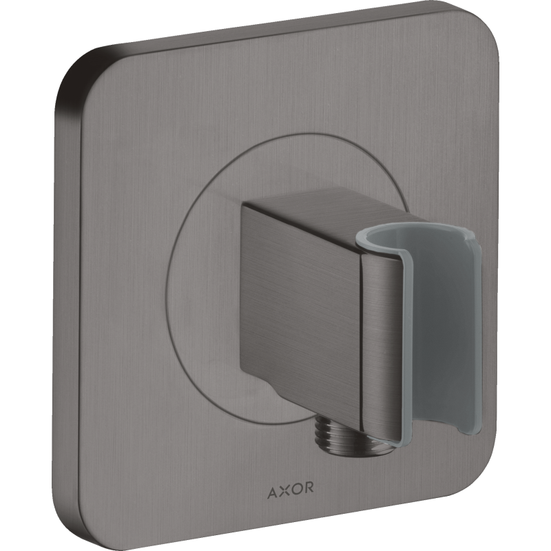 Przyłącze węża prysznicowego 120/120 z uchwytem, softsquare Czarny Chrom Szczotkowany Citterio E AXOR 36724340