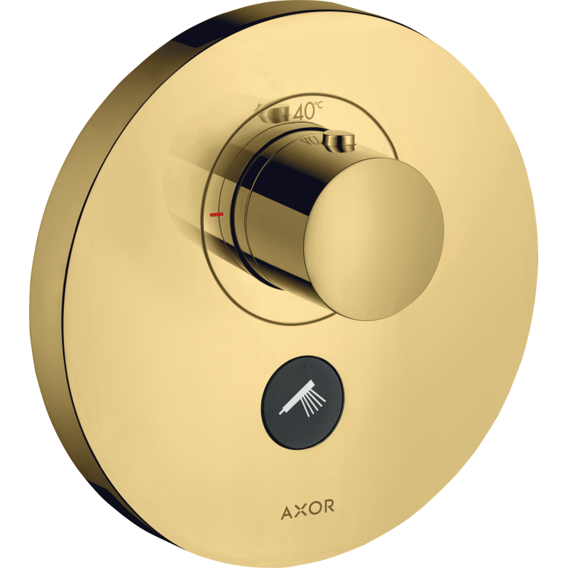 Bateria termo. HighFlow do 1 odbiornika z dodatkowym wyjściem, okrągła, podtynkowa Złoty poler ShowerSelect AXOR 36726990