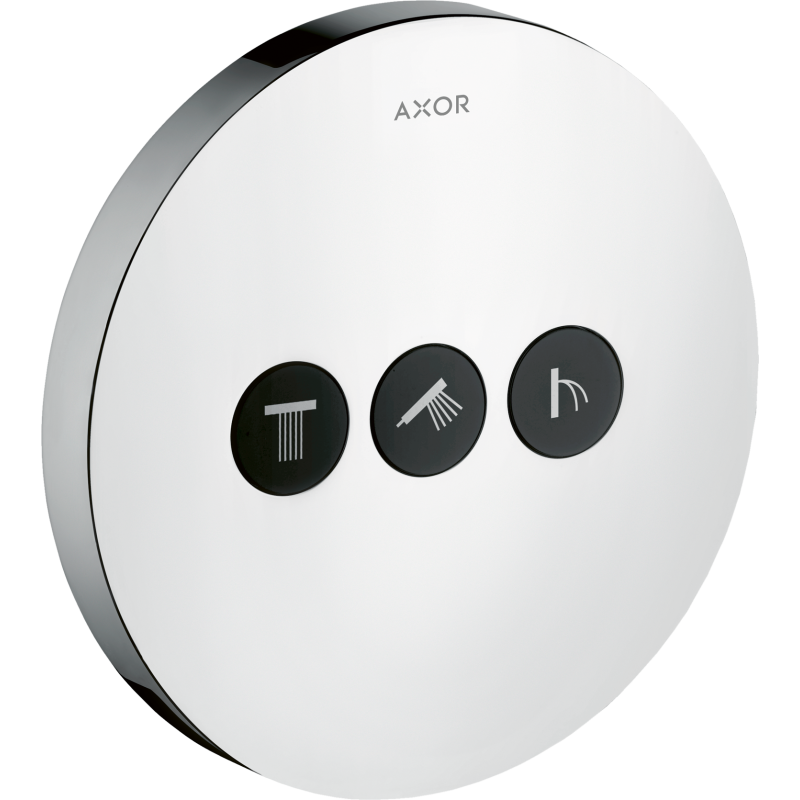Zawór odcinający do 3 odbiorników, okrągły, podtynkowy Chrom ShowerSelect AXOR 36727000