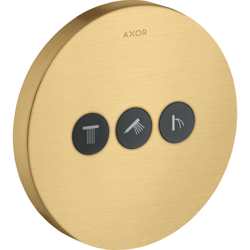 Zawór odcinający do 3 odbiorników, okrągły, podtynkowy Złoty Optyczny Szczotkowany ShowerSelect AXOR 36727250