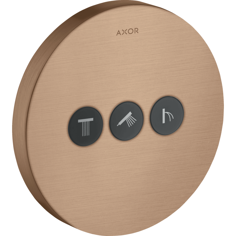 Zawór odcinający do 3 odbiorników, okrągły, podtynkowy Czerwony Złoty Szczotkowany ShowerSelect AXOR 36727310