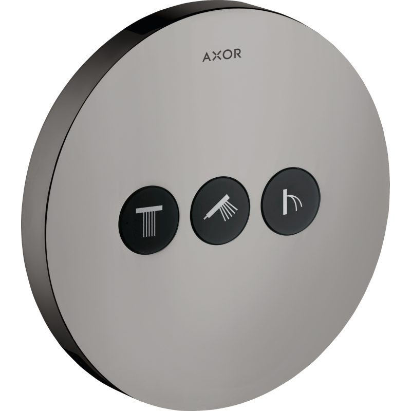 Zawór odcinający do 3 odbiorników, okrągły, podtynkowy Czarny Chrom Polerowany ShowerSelect AXOR 36727330