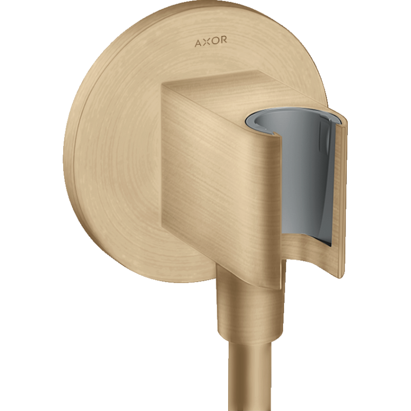 Przyłącze węża prysznicowego z uchwytem, okrągłe Brąz Szczotkowany ShowerSolutions AXOR 36733140