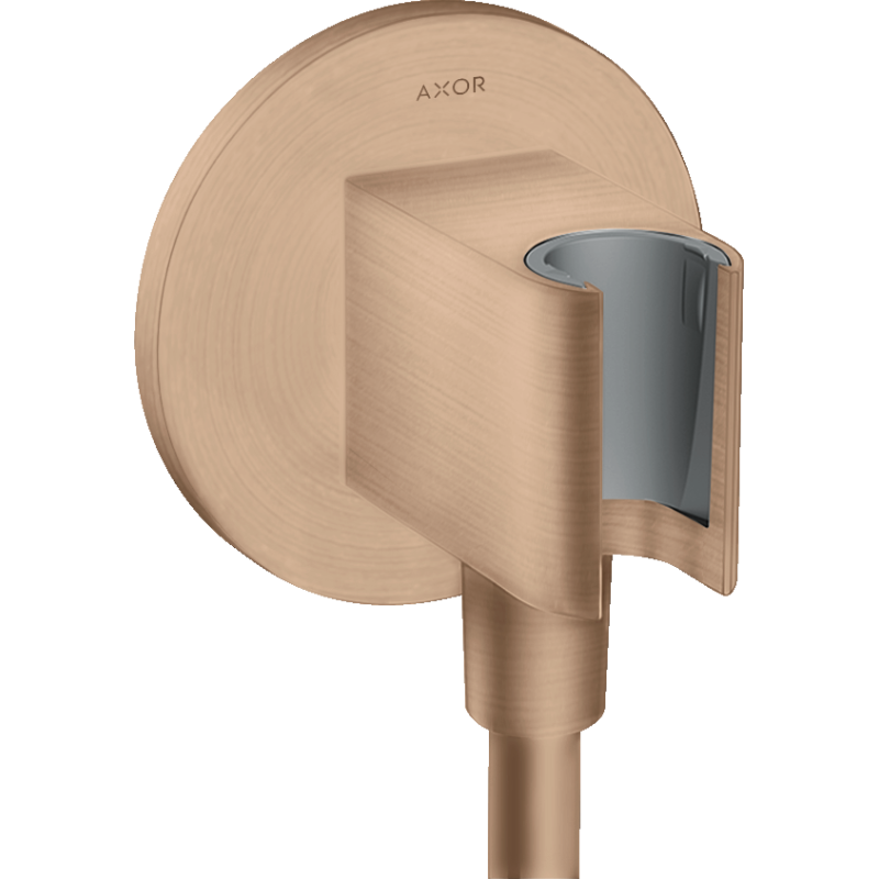 Przyłącze węża prysznicowego z uchwytem, okrągłe Czerwony Złoty Szczotkowany ShowerSolutions AXOR 36733310