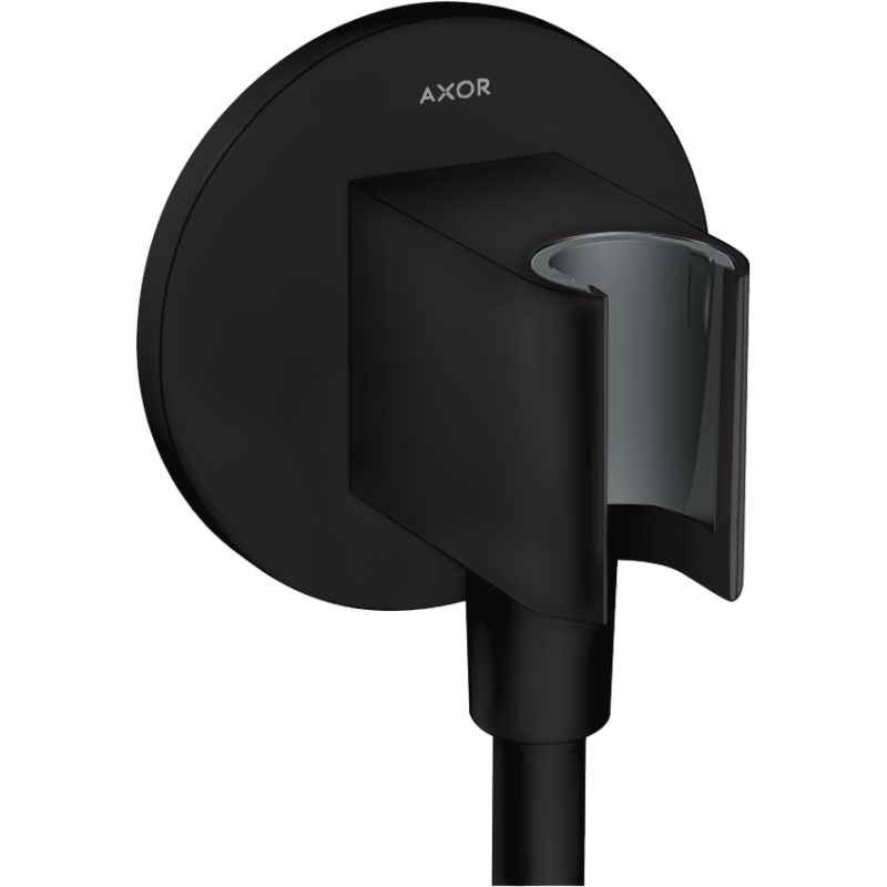 Przyłącze węża prysznicowego z uchwytem, okrągłe Czarny Matowy ShowerSolutions AXOR 36733670