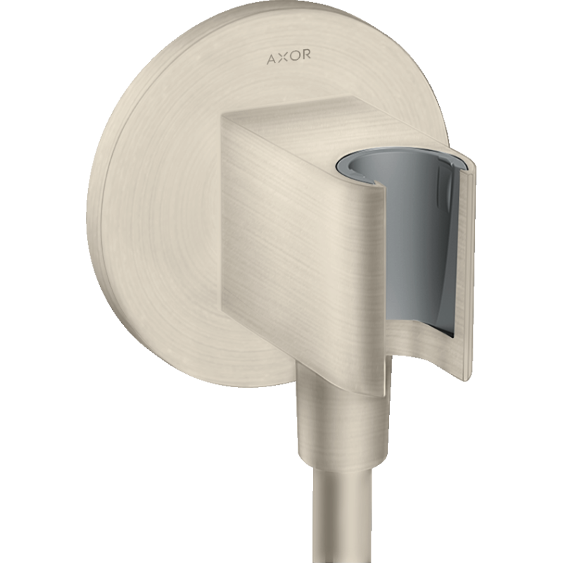 Przyłącze węża prysznicowego z uchwytem, okrągłe Nikiel Szczotkowany ShowerSolutions AXOR 36733820