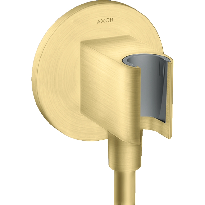 Przyłącze węża prysznicowego z uchwytem, okrągłe Mosiądz Szczotkowany ShowerSolutions AXOR 36733950