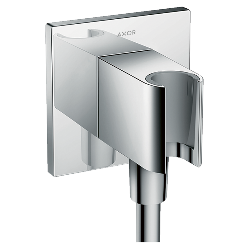 Przyłącze węża prysznicowego z uchwytem, kwadratowe Chrom ShowerSolutions AXOR 36734000