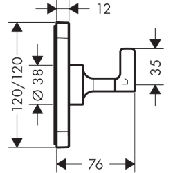 Zawór odcinająco-przełączający Trio/Quattro 120/120, podtynkowy Złoty Optyczny Szczotkowany Citterio E AXOR 36772250