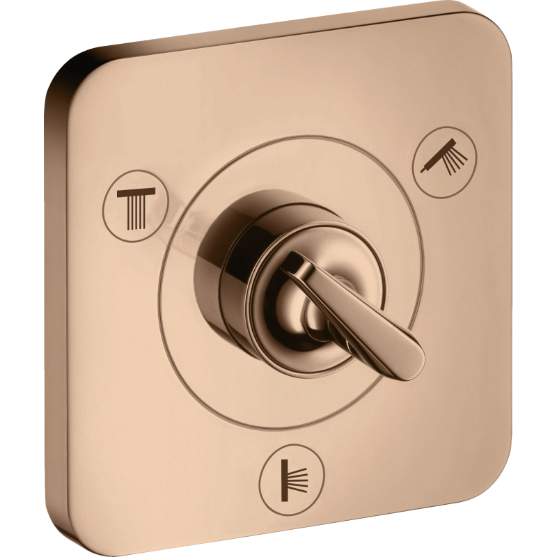 Zawór odcinająco-przełączający Trio/Quattro 120/120, podtynkowy Czerwony Złoty Polerowany Citterio E AXOR 36772300