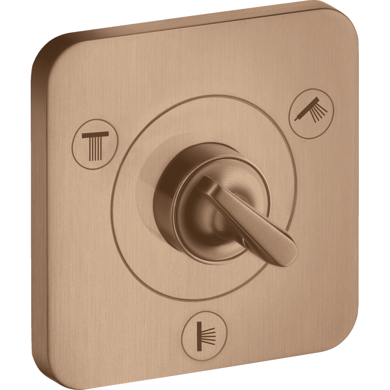 Zawór odcinająco-przełączający Trio/Quattro 120/120, podtynkowy Czerwony Złoty Szczotkowany Citterio E AXOR 36772310