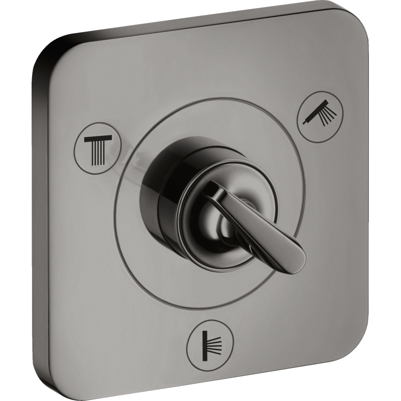 Zawór odcinająco-przełączający Trio/Quattro 120/120, podtynkowy Czarny Chrom Polerowany Citterio E AXOR 36772330