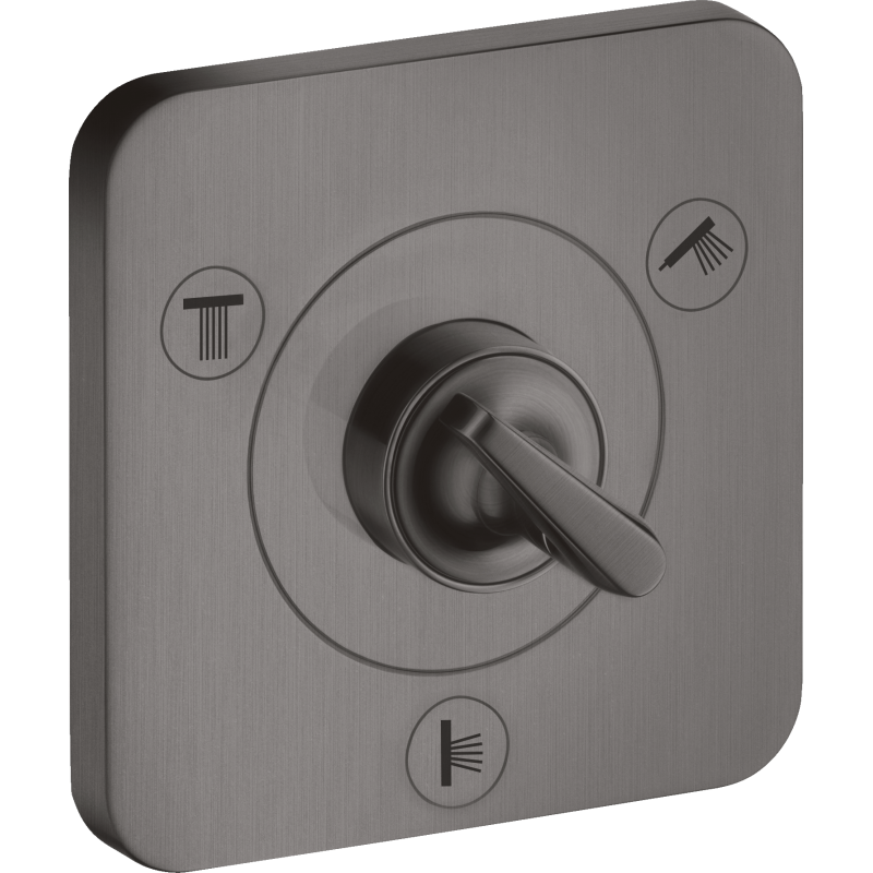 Zawór odcinająco-przełączający Trio/Quattro 120/120, podtynkowy Czarny Chrom Szczotkowany Citterio E AXOR 36772340