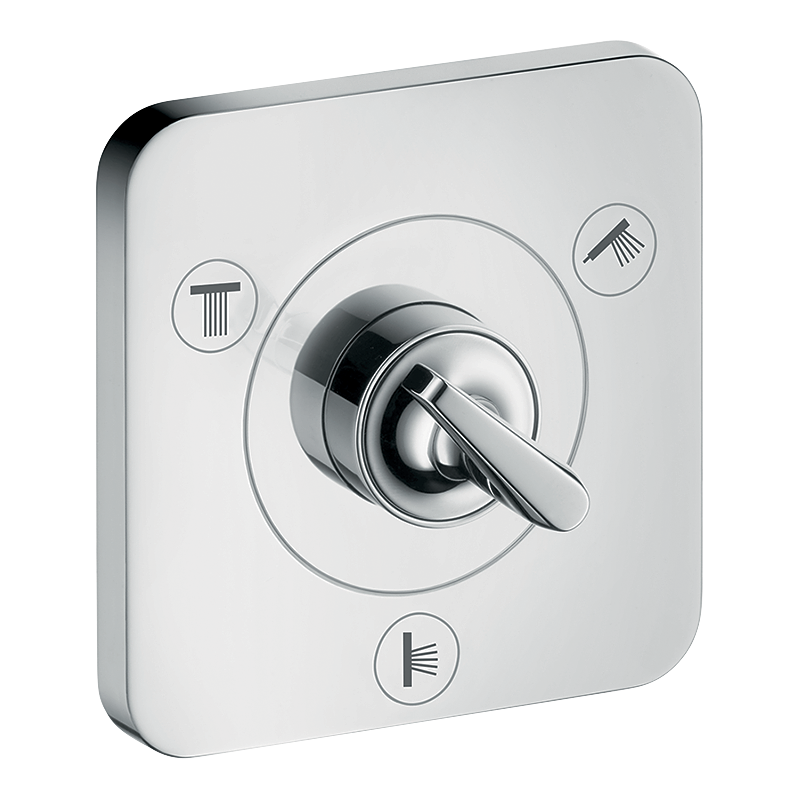 Zawór odcinająco-przełączający Trio/Quattro 120/120, podtynkowy Stal Szlachetna Optyczna Citterio E AXOR 36772800