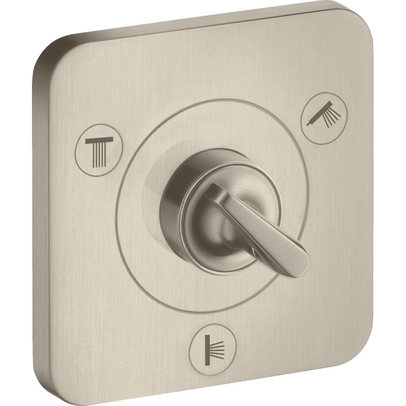 Zawór odcinająco-przełączający Trio/Quattro 120/120, podtynkowy Nikiel Szczotkowany Citterio E AXOR 36772820