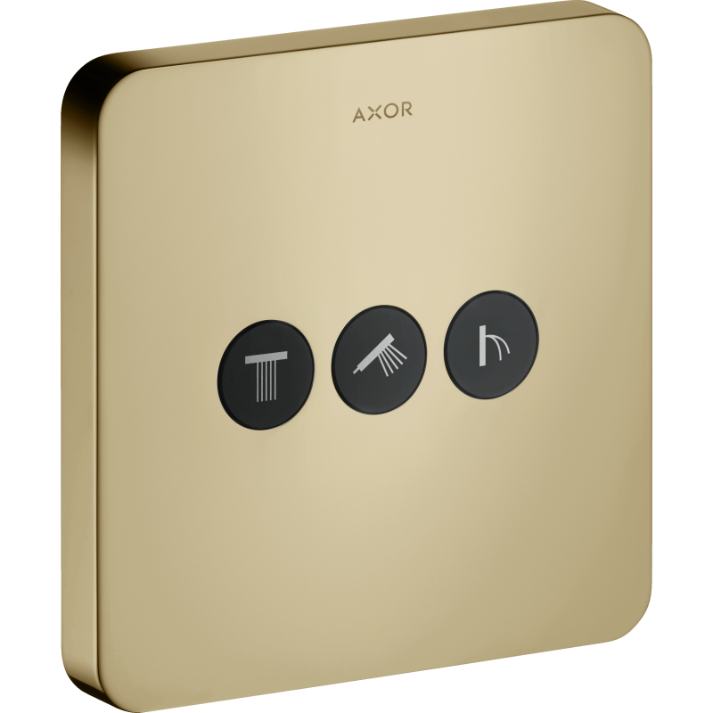 Zawór odcinający do 3 odbiorników, softsquare, podtynkowy Brąz Polerowany ShowerSelect AXOR 36773130