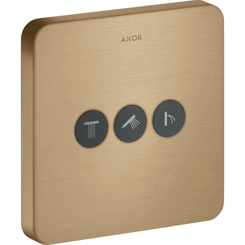 Zawór odcinający do 3 odbiorników, softsquare, podtynkowy Brąz Szczotkowany ShowerSelect AXOR 36773140