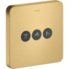 Zawór odcinający do 3 odbiorników, softsquare, podtynkowy Złoty Optyczny Szczotkowany ShowerSelect AXOR 36773250
