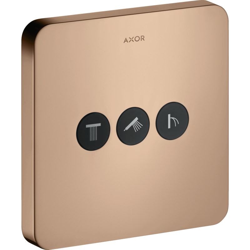 Zawór odcinający do 3 odbiorników, softsquare, podtynkowy Czerwony Złoty Polerowany ShowerSelect AXOR 36773300