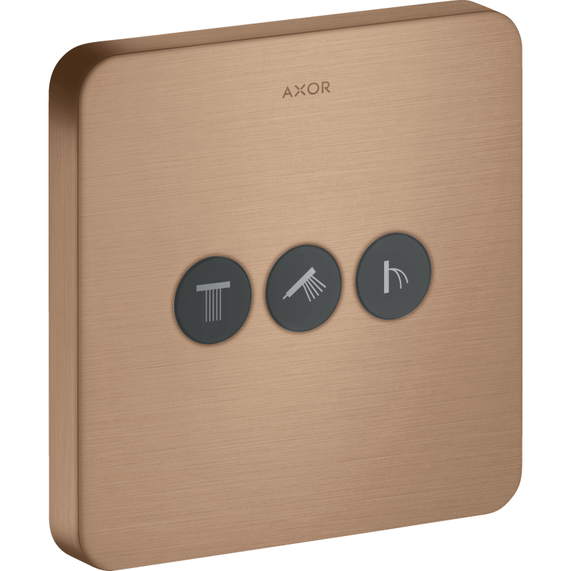 Zawór odcinający do 3 odbiorników, softsquare, podtynkowy Czerwony Złoty Szczotkowany ShowerSelect AXOR 36773310