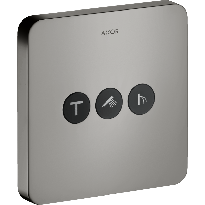 Zawór odcinający do 3 odbiorników, softsquare, podtynkowy Czarny Chrom Polerowany ShowerSelect AXOR 36773330