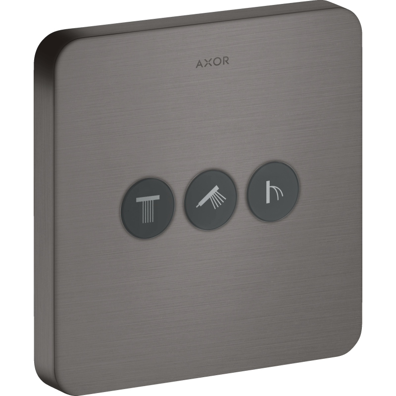 Zawór odcinający do 3 odbiorników, softsquare, podtynkowy Czarny Chrom Szczotkowany ShowerSelect AXOR 36773340